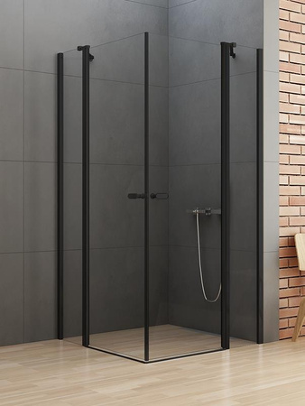 KABINA NEW SOLEO BLACK PROSTOKĄTNA U 90x100x195 CZYSTE 6mm ACTIVE SHIELD