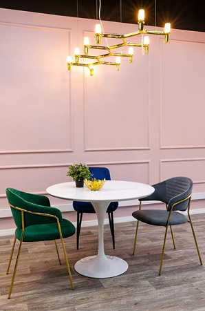 Stół TULIP PREMIUM 100 biały  - MDF, metal
