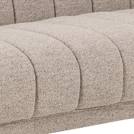 Sofa 3-osobowa Tampa – tkanina Monza bouclé beżowa, czarne drewniane nogi 218 cm ACTONA