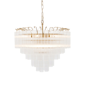 Toulouse 12 Pendant Light Clear Ribbed Glass