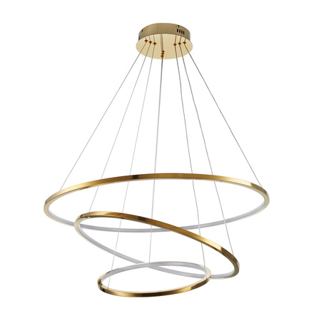 Lampa wisząca CIRCLE SLIM 40+60+80 cm - LED, ring złoty potrójny