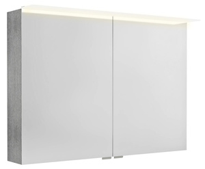 LINEX szafka z lustrem, oświetlenie LED, 100x70x15cm, dąb srebrny