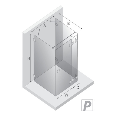 Kabina prysznicowa EVENTA BLACK CHROME 1D prostokątna przyścienna P 80x90x200 szkło czyste 8mm Active Shield 2.0