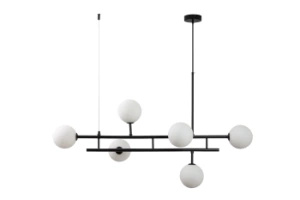 Lampa wisząca MODERNO DUO 100 cm -czarna z białymi kloszami