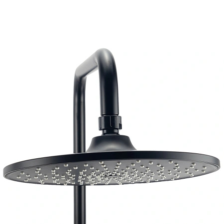Deszczownica z baterią prysznicową dwufunkcyjną, czarna