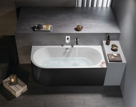 VIVA R MONOLITH wanna przyścienna 170x75x60cm, biały/czarny