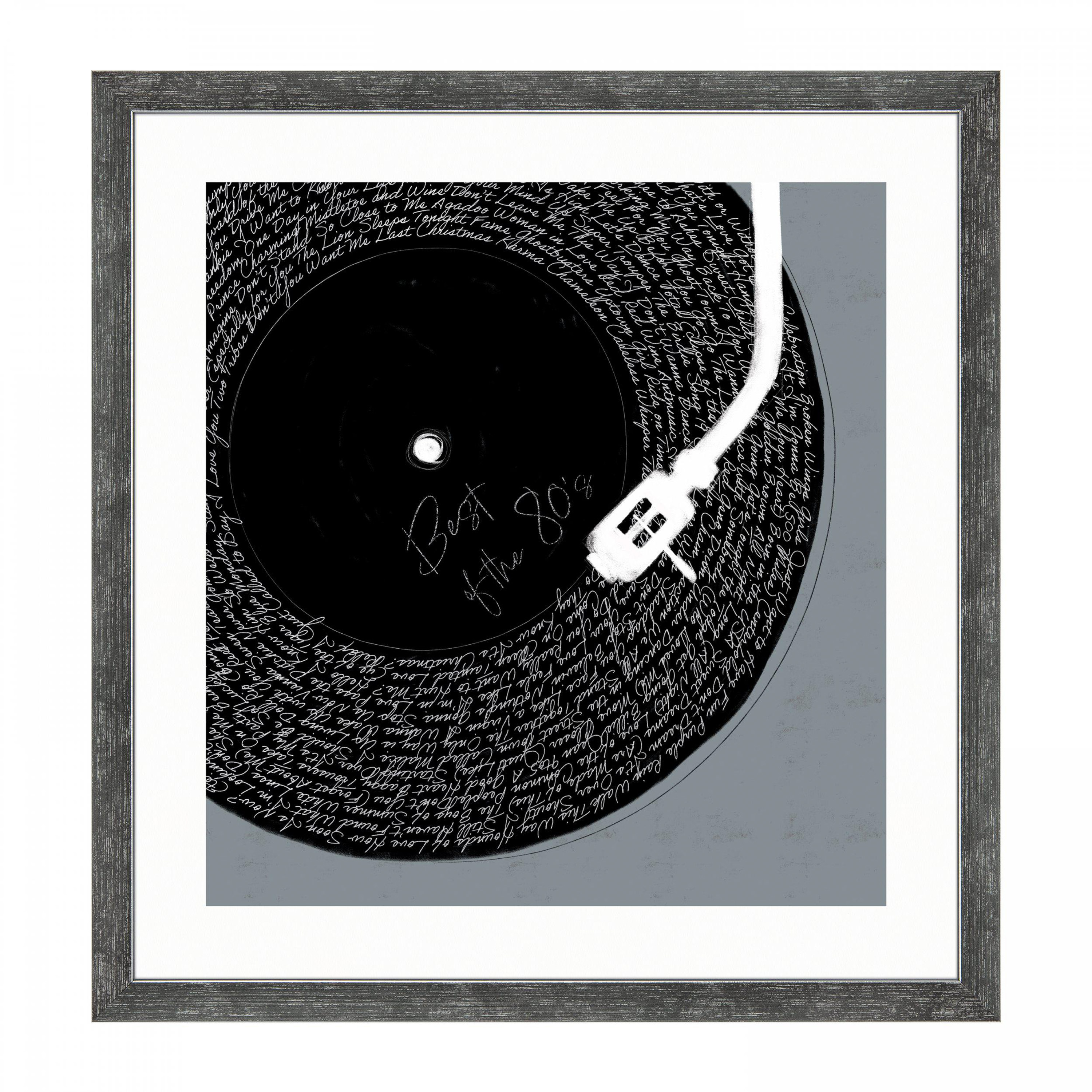 Obraz w ramie „Discover The Best Of The 80s” – czarny, 62 × 3 × 65 cm