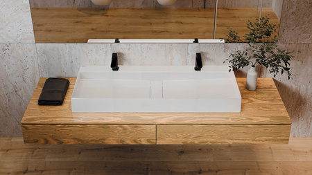 Umywalka granitowa nablatowa - z maskownicą