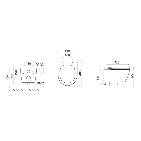 Miska wisząca WC z Deską Praia