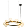 Lampa wisząca Orion 85 cm - 15 szklanych kul, czarna