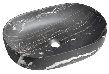 CALEO umywalka ceramiczna nabłatowa, 60x42cm, carnico marmor