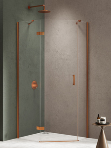 Kabina NESTA COPPER BRUSHED 1D pięciokątna lewa Drzwi P 100x80x200 czyste 6mm Active Shield 2.0