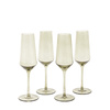 Flute Glass Smokey Green (4pk) 74x74x230mm