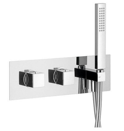 DIMY bateria prysznicowa/wannowa podtynkowa, termostatyczna, kompletna, 2 wyjścia, chrom