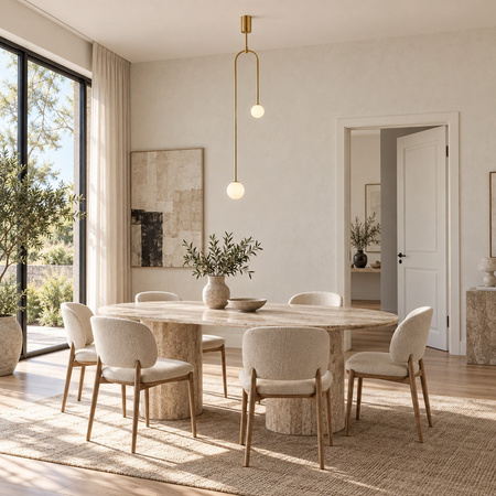 Lampa wisząca LOOP złota 123 cm z białymi kloszami - nowoczesna do salonu