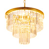 Lampa wisząca SPLENDORE 50 cm - żyrandol złoto-kryształowy