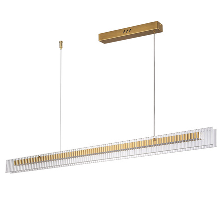 Lampa wisząca LONGIN-120 - LED, złota listwa ze szklaną obudową
