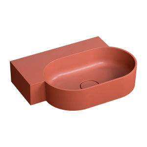 OVO M+ umywalka nablatowa/wisząca - lewa, 55 x 38 cm, terracotta mat