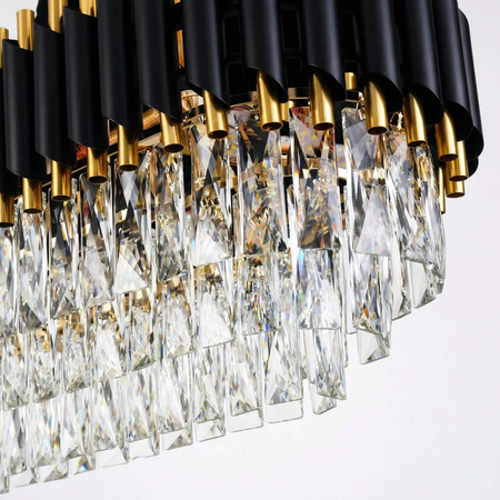 KLASYCZNY ŻYRANDOL KRYSZTAŁOWY CZARNO-ZŁOTY MAZINI PRO