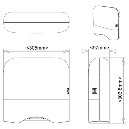 OLMO zasobnik ręczników papierowych 300x270mm, biały