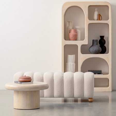 Stolik kawowy BIZZOTTO LOPEZ Ø60 naturalny – drewno mango, styl contemporary
