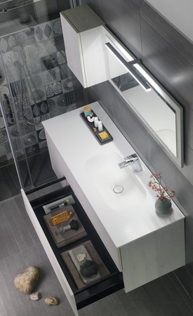 TREOS szafka umywalkowa 110x53x50,5cm, dąb Polar