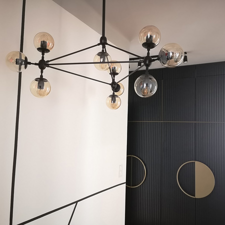 Lampa wisząca ASTRIFERO-15, 110 cm -  bursztynowo czarna