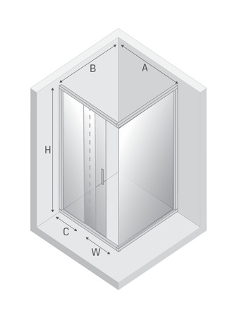 Kabina prysznicowa NEW VARIA 1D prostokątna U 100x90x190 szkło czyste 6mm Active Shield