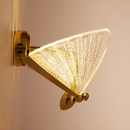Lampa ścienna BEE LED 22 cm - złoty kinkiet dekoracyjny