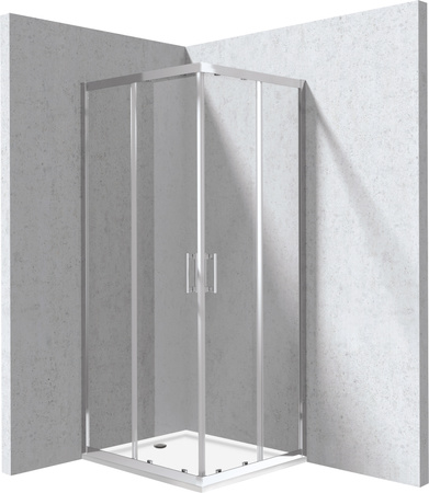 Kabina prysznicowa z brodzikiem prostokątna - 80x90 cm
