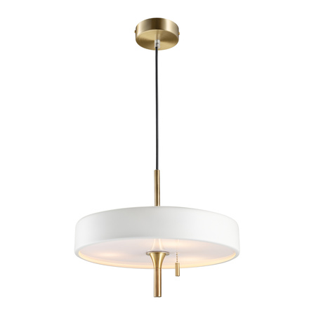 Lampa wisząca ARTDECO 35 cm - biało - złota do salonu