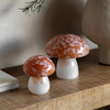 Confetti Glass Mushrooms Set of 2 Burnt Orange