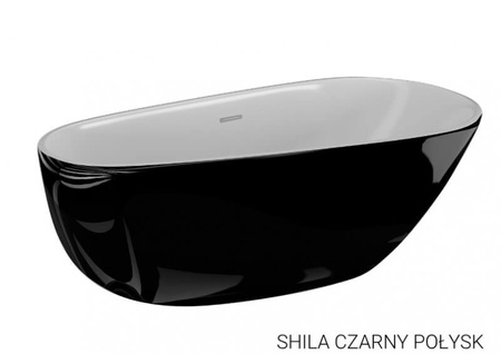 Wanna wolnostojąca 170x85 SHILA czarna połysk *