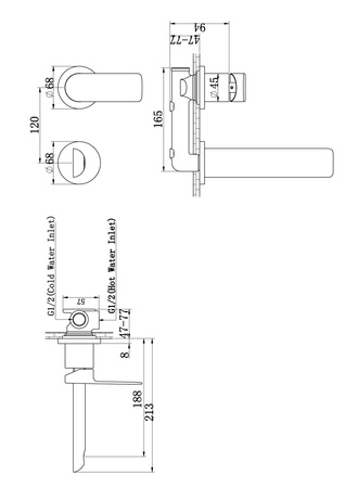 PROXIMA Chrom Podtynkowa bateria umywalkowa