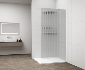 ESCA WHITE MATT jednoczęściowa kabina przysznicowa Walk-In, montaż przy ścianie, szkło Flute, 900 mm