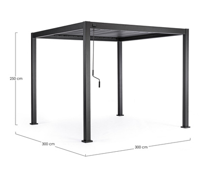 Pergola ogrodowa BIZZOTTO OCEAN 3X3 – antracytowy