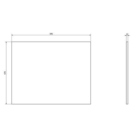 SKARA blat Rockstone 595x12x470 mm, biały mat