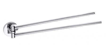 X-ROUND wieszak na ręczniki podwójny 420mm, obrotowy, chrom