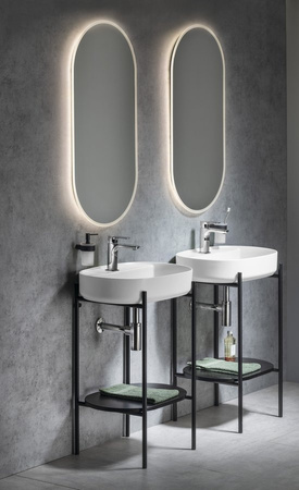 PUNO konsola z umywalką 600x860x396mm, czarny