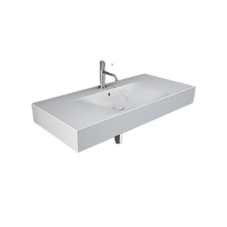 DES Umywalka podwiesz.nablat.101x46cm z otworem biały mat
