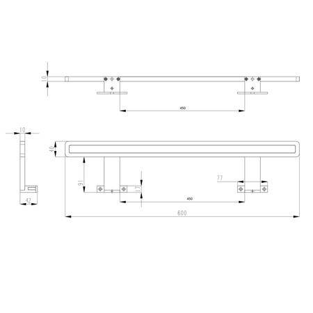 MIRAKA oświetlenie LED, 9W, 230V, 600x35x120mm, IP44, akryl, chrom
