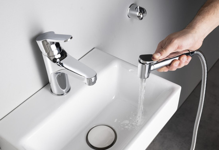 SIEGER bateria umywalkowa ze słuchawką bidetową, chrom