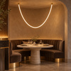 Lampa wisząca SNAKE LED 300 cm - elastyczny przewód LED, 3000K, złote uchwyty