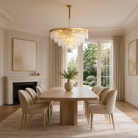 Lampa wisząca ICELAND 60 cm - mosiądz, szkło kryształowe