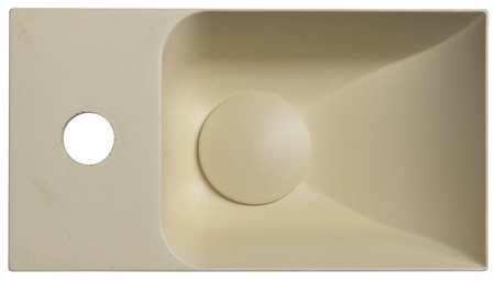 PICCOLINO umywalka betonowa, 30,8x17cm, bateria z lewej strony, żółty mat