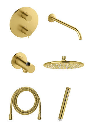 Osier HS1 podtynkowy zestaw prysznicowy termostatyczny szczotkowany mosiądz pvd