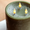 LED 3 Wick Candle Olive 150x150x150mm