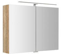 RIWA szafka z LED lustrem, 81x70x17cm, dąb alabama