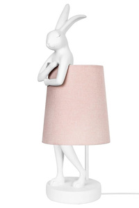 KARE lampa stołowa RABBIT 50 cm biała / różowa