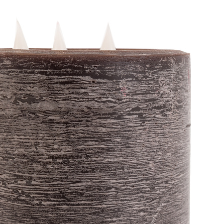 LED 3 Wick Candle Mocha 150x150x150mm
